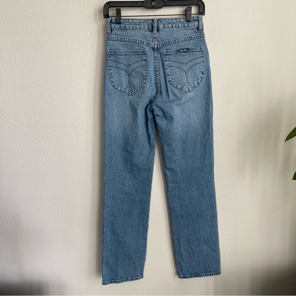 Rollas High Rise Straight Light Wash Denim Jeans - Picture 4 of 5